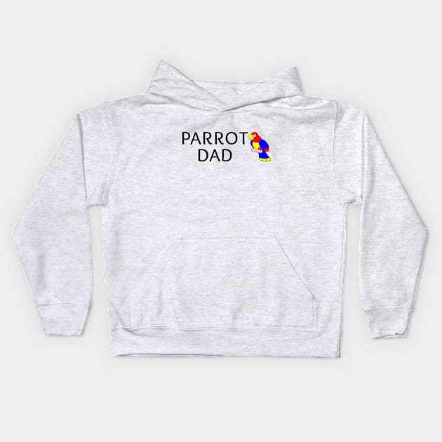 Parrot Dad Kids Hoodie by coloringiship